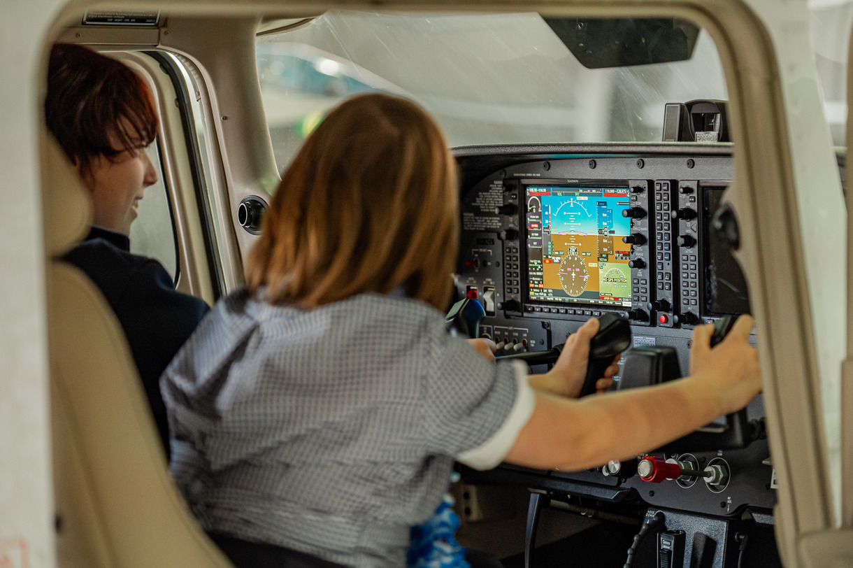 Prop plane cockpit