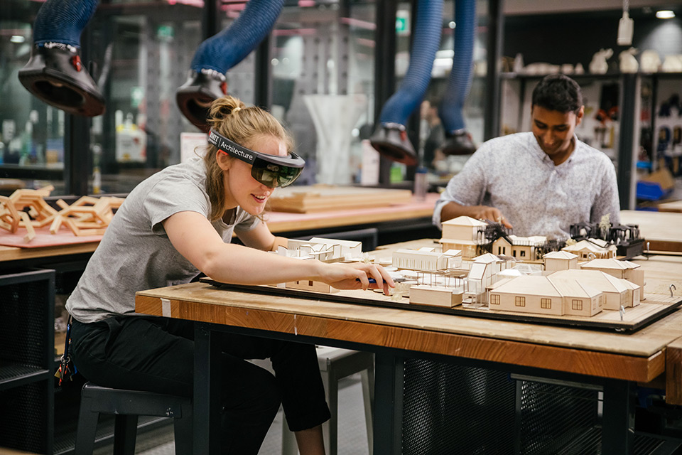 People working on an architecture project