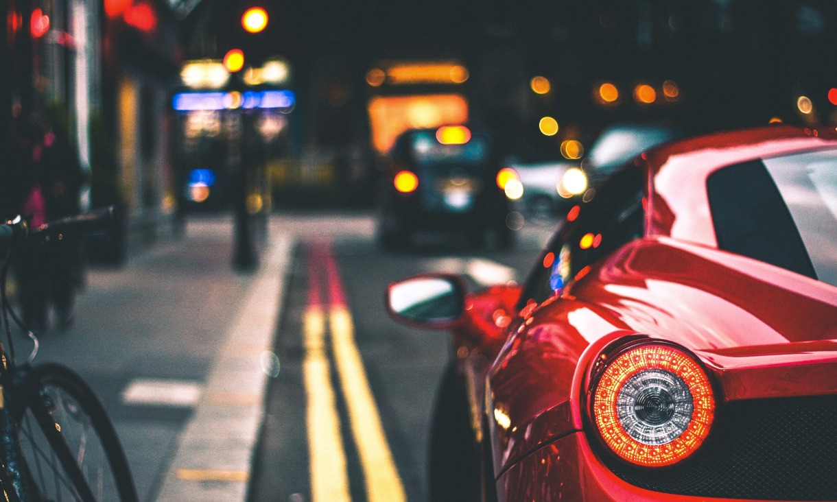 Red car on the street