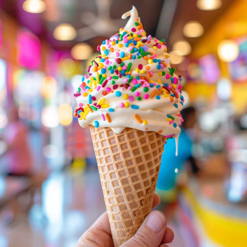 Ice cream cone with sprinkles