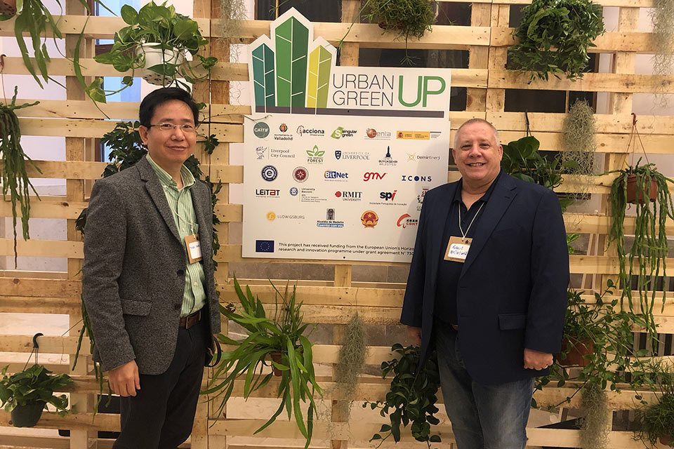 Research Fellow, Dr Trinh Duc Tran and Professor Robert McClelland, Dean of the Business School at RMIT Vietnam at the International Conference for the Urban GreenUp Project in Valladolid, Spain.