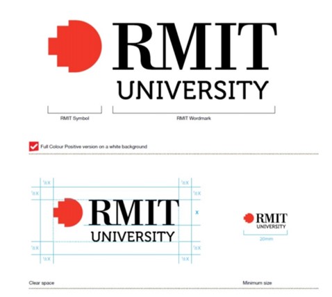 Instructions on how to present the RMIT logo
