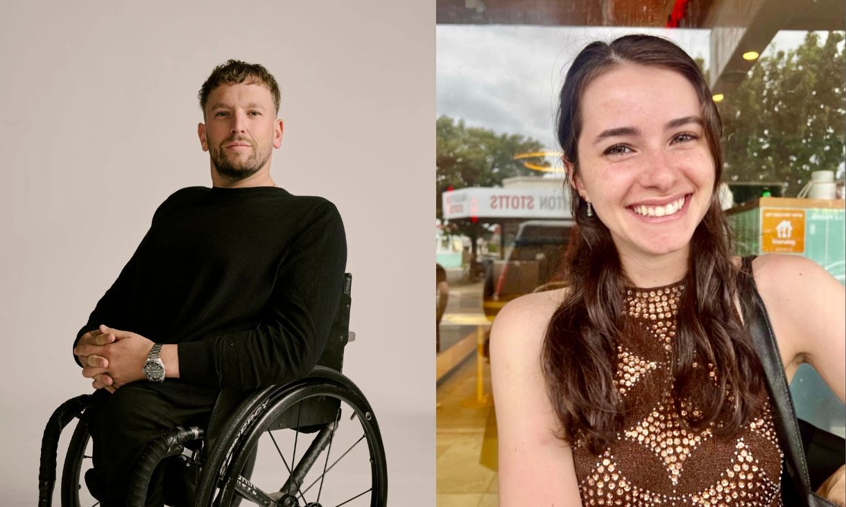 Photos of Dylan Alcott and Amy Roland