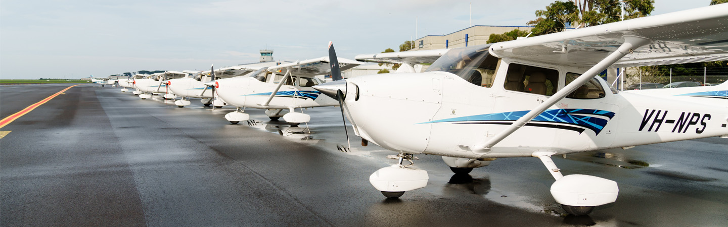 small planes on airport runway