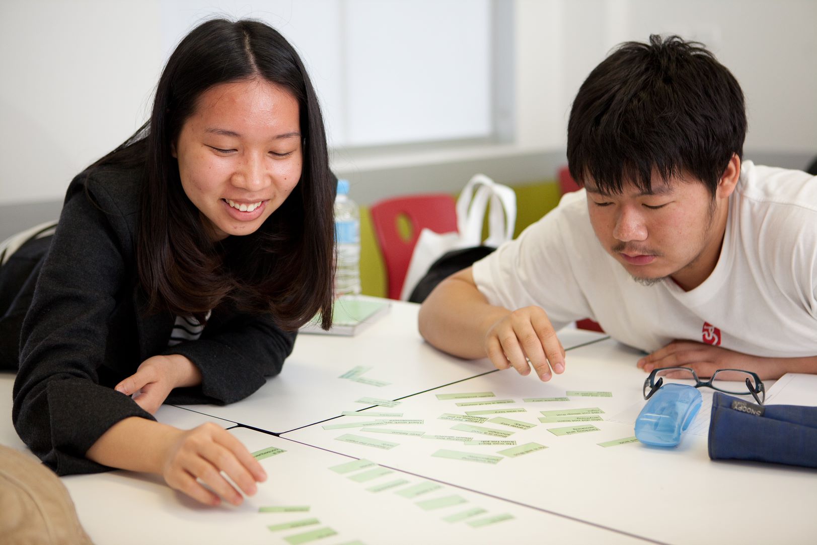 Students working on a project together