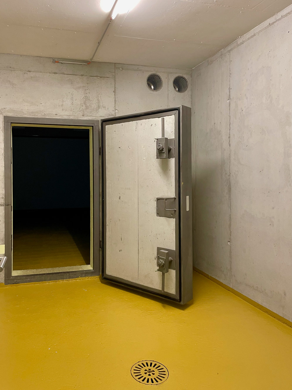 Nuclear blast door at Espace Saint-Marc, Philip Samartzis, 2024