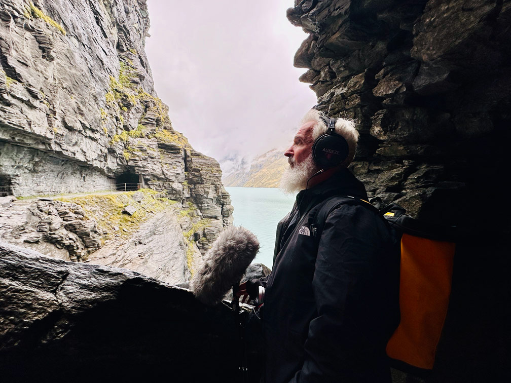 Recording glacial melt at Mauvision Dam, Kristen Sharp, 2024