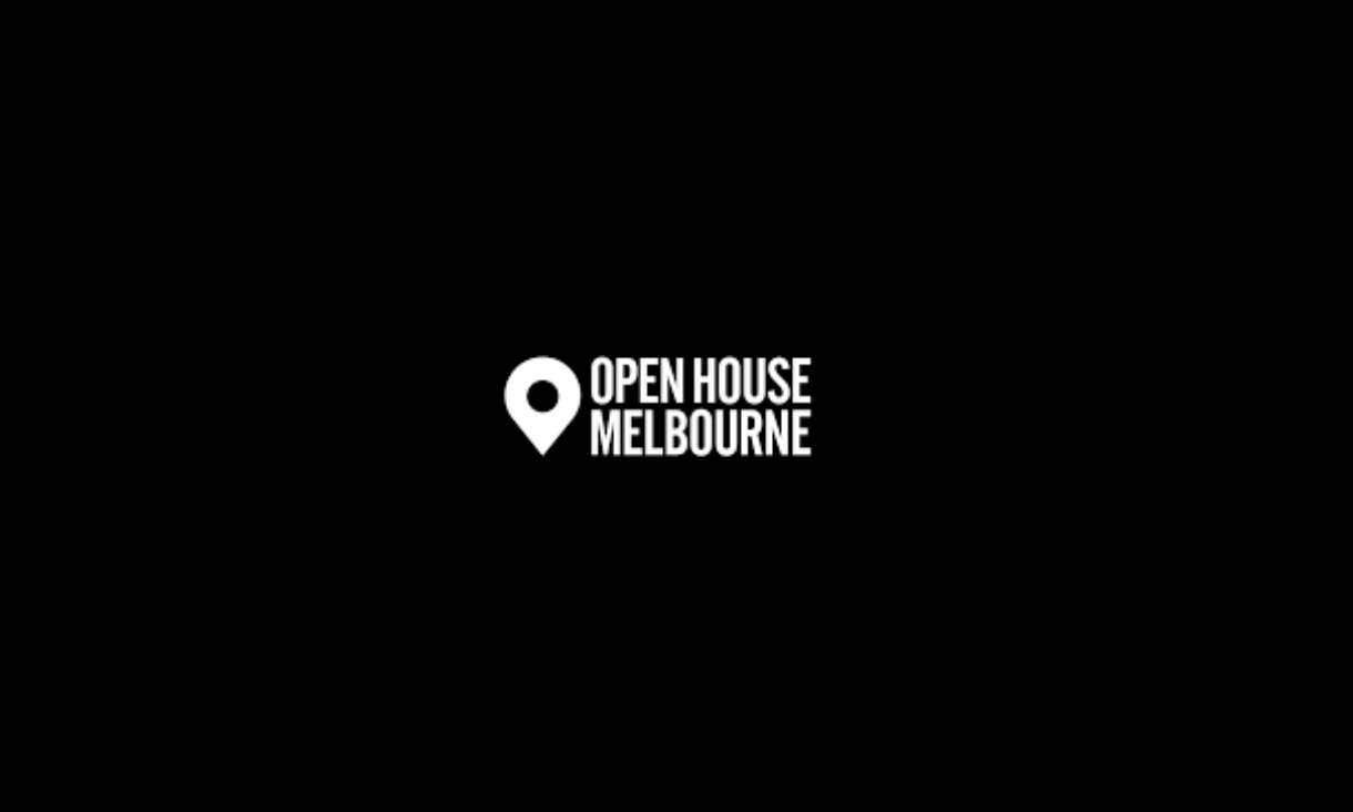 A black box with the words 'Open House Melbourne'