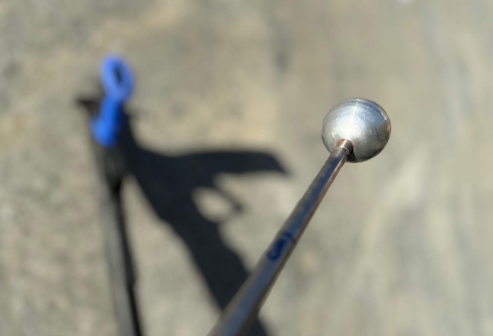 The spear can be fitted with a range of tips, including this spherical penetrometer.
