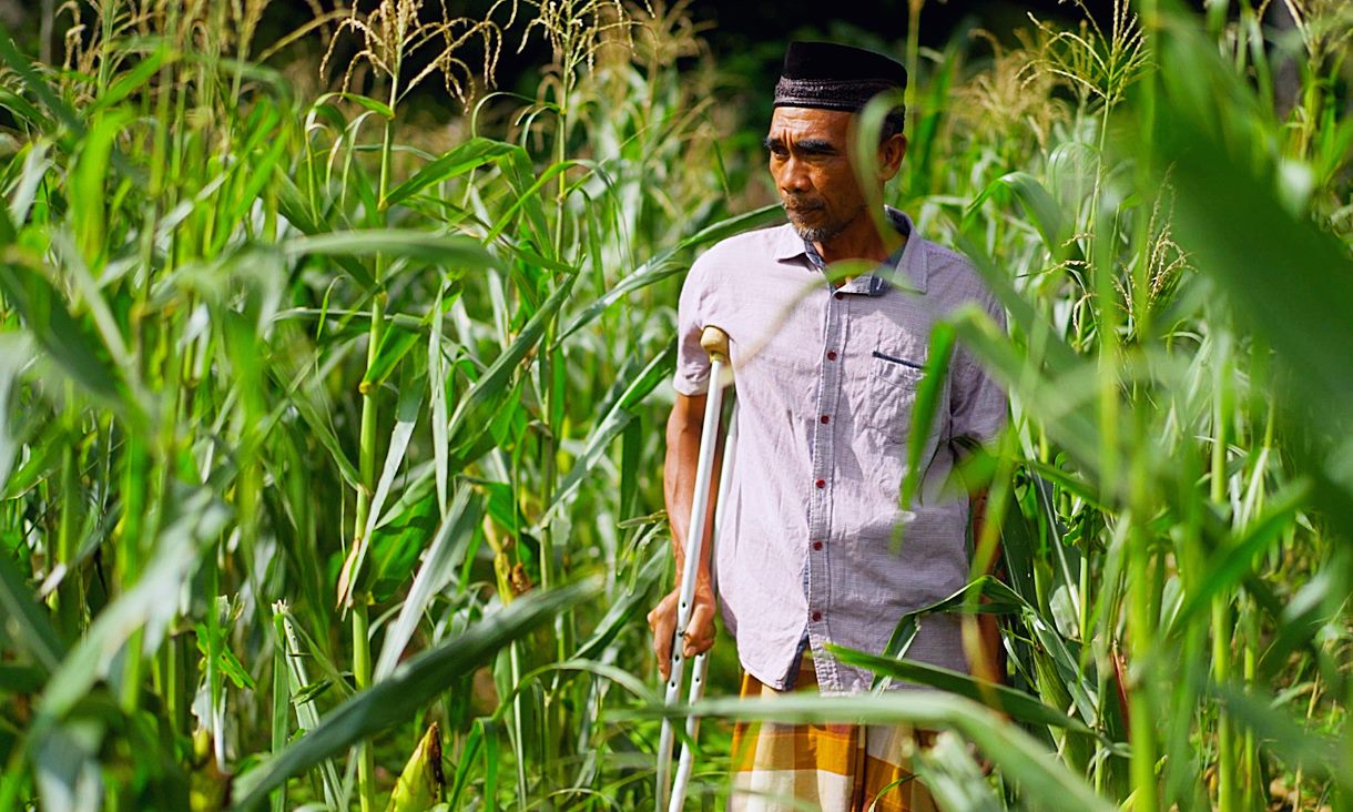 Painu, a farmer from Java, was one of the 204 recipients of prosthetic legs fitted through the RMIT program. Credit: Pusat Rehabilitasi YAKKUM