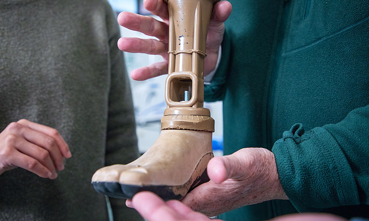 A prosthetic leg. Credit: Ant Bragaglia, RMIT University