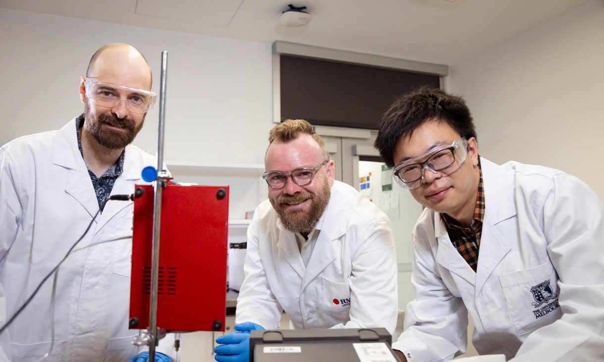 Photo of the team behind the water charging experiment.