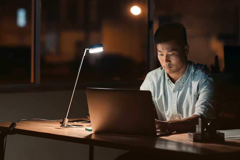 Man working at laptop